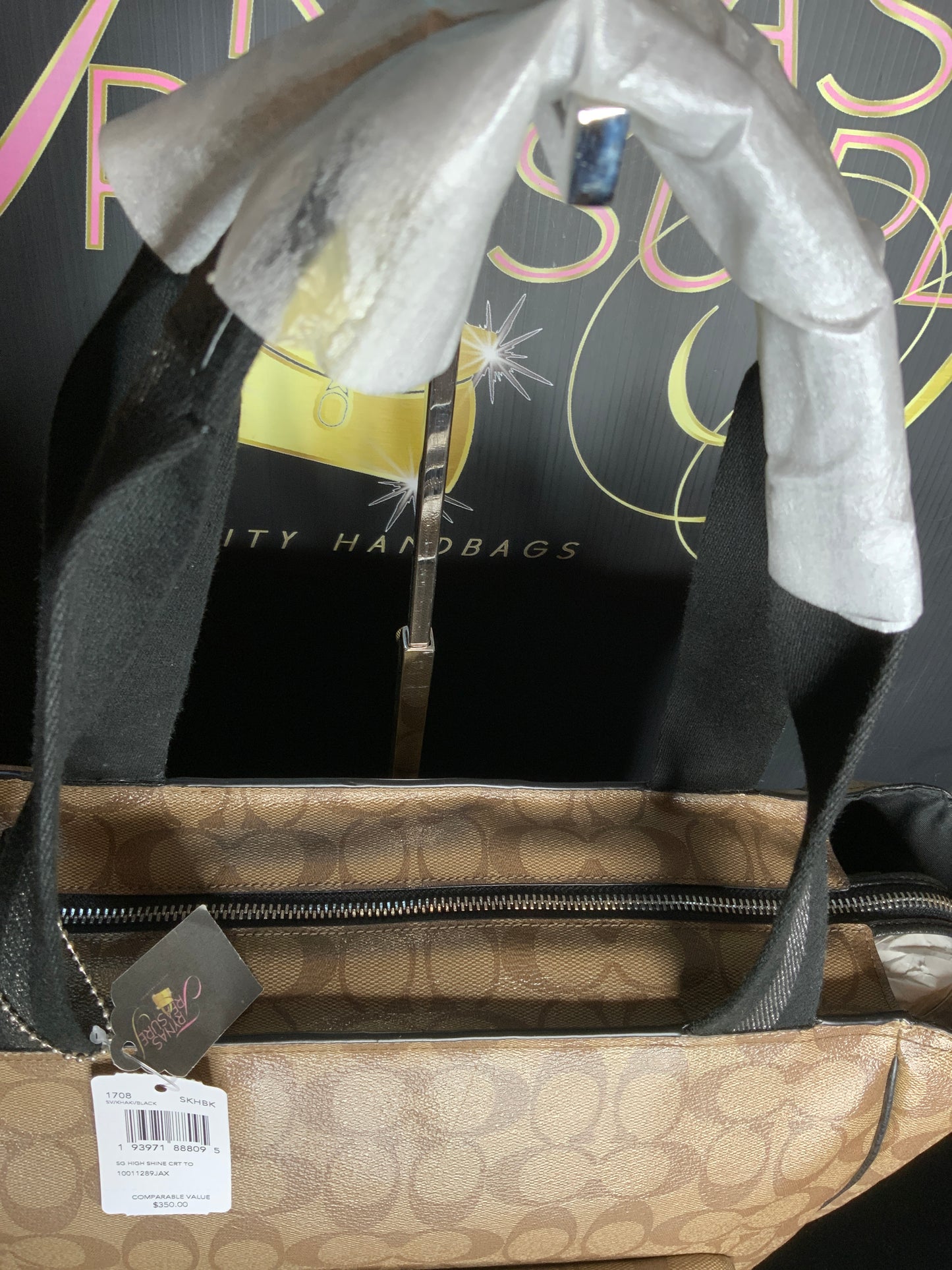 Coach High Shine Court Tote