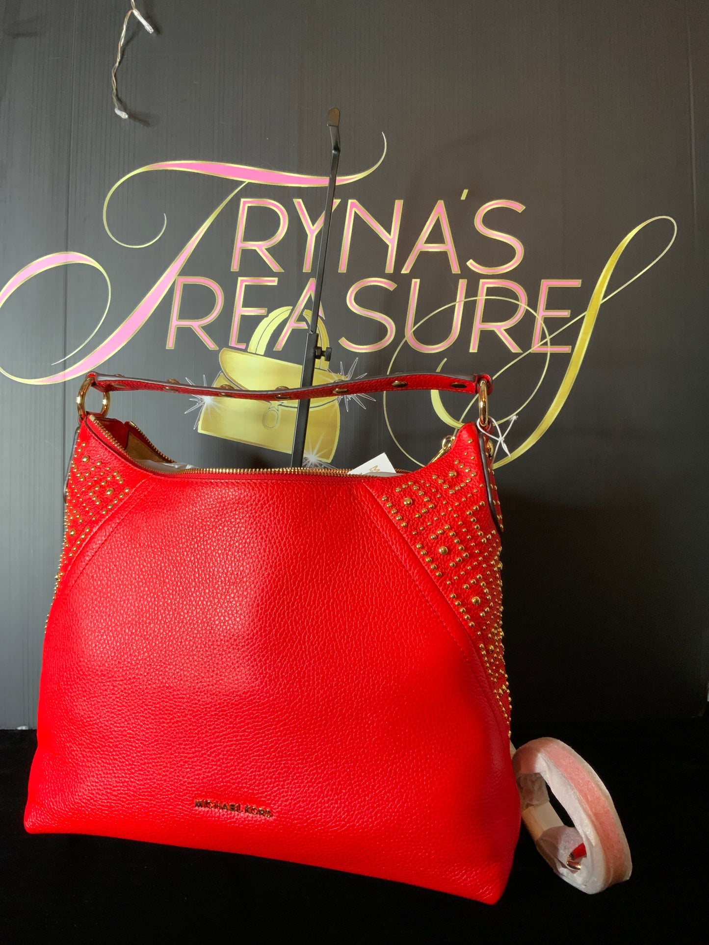 Michael Kors Aria Studded Leather Bag