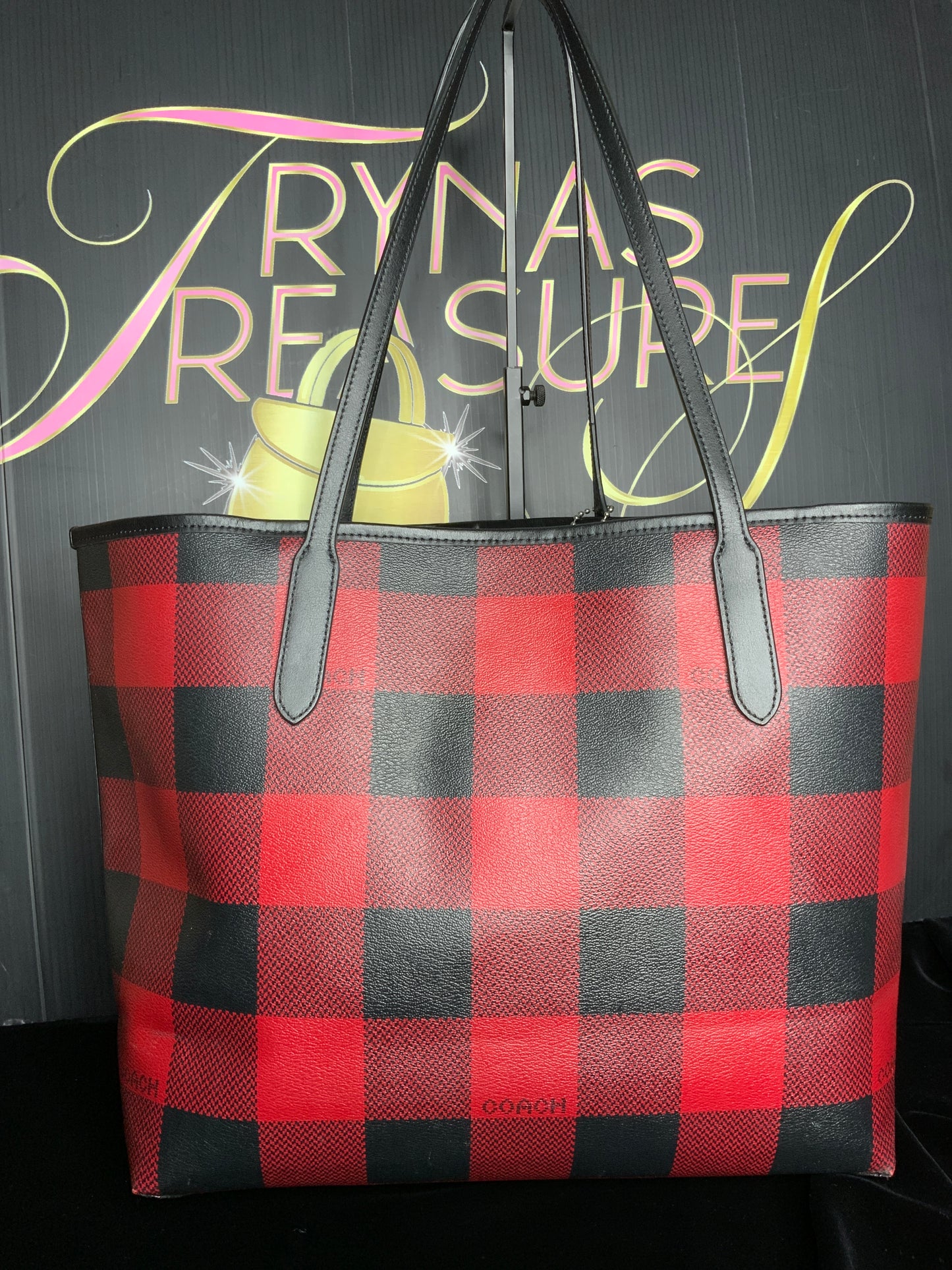 Coach Plaid Tote with Wallet