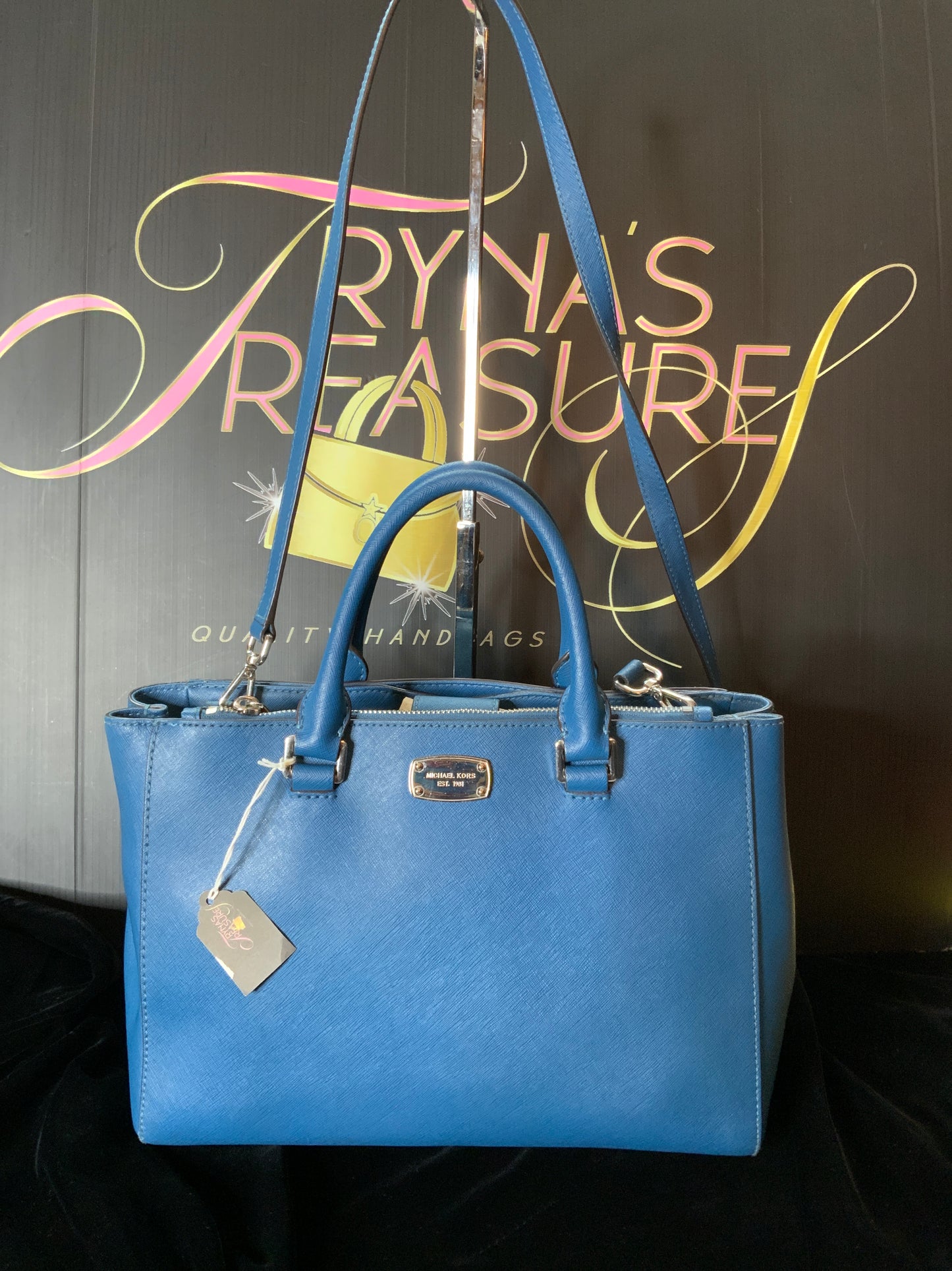 Michael Kors Blue Convertible Satchel