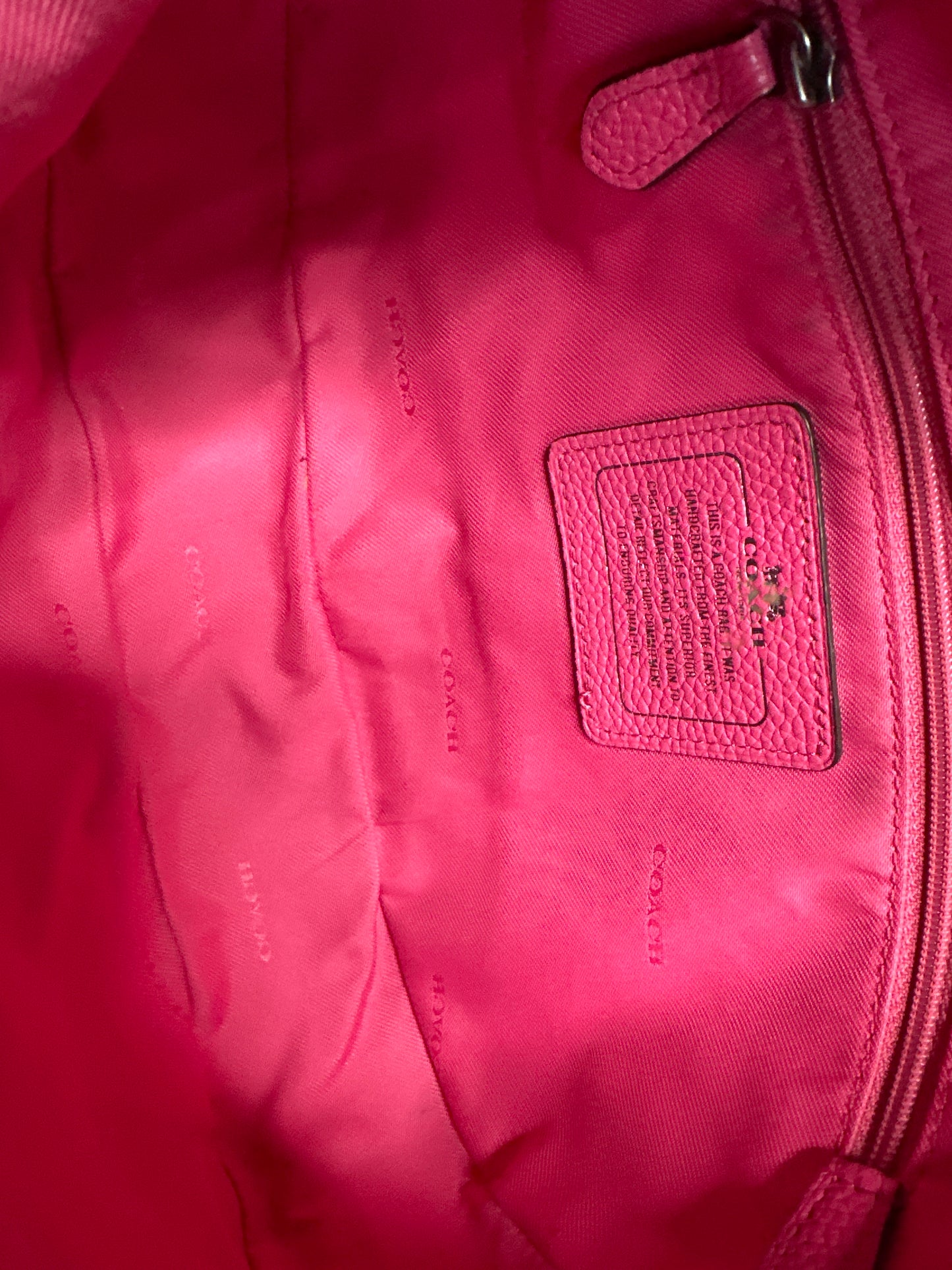 Coach Pink Leather Bag