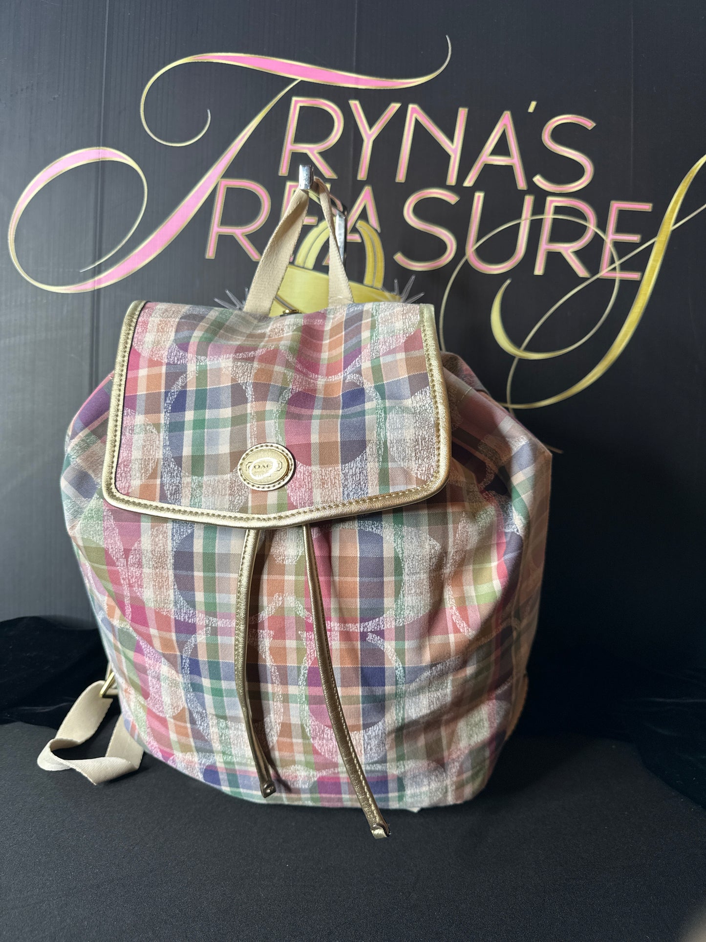 Coach Plaid Backpack