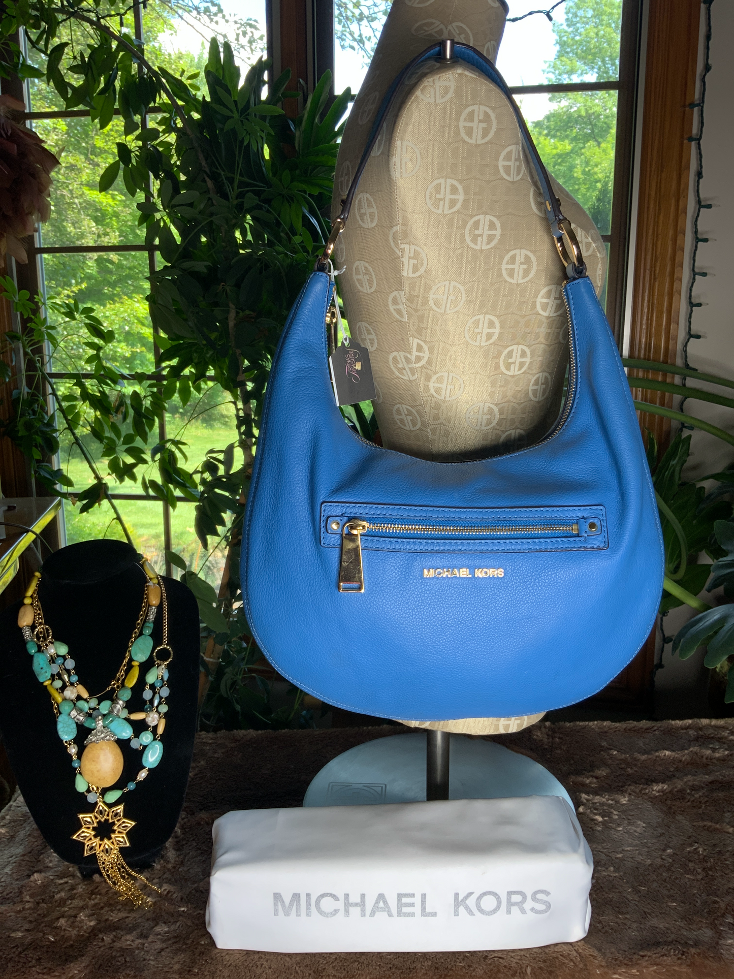 Michael Kors blue hobo