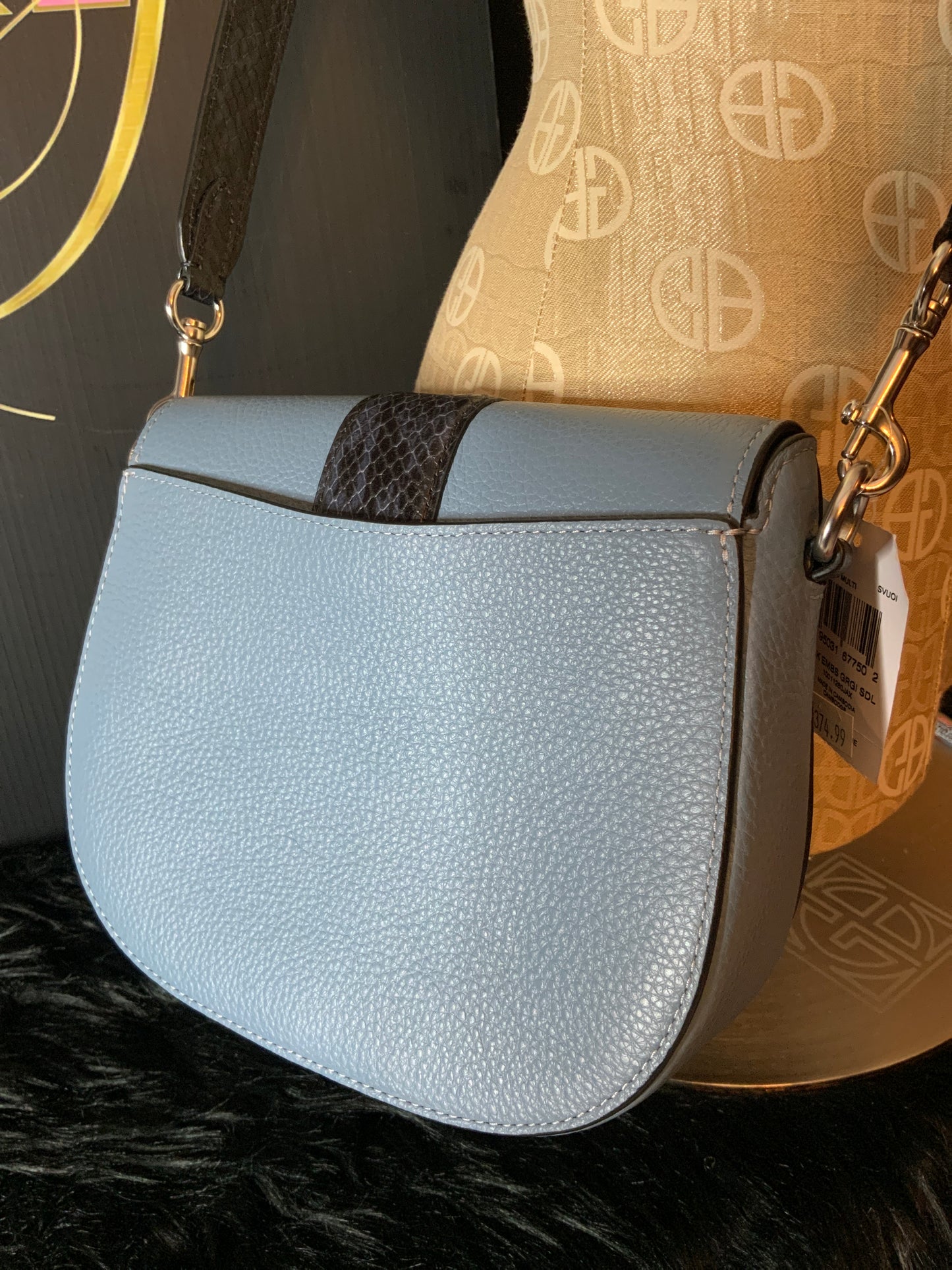 Coach Snake Embossed Georgie Saddle Bag