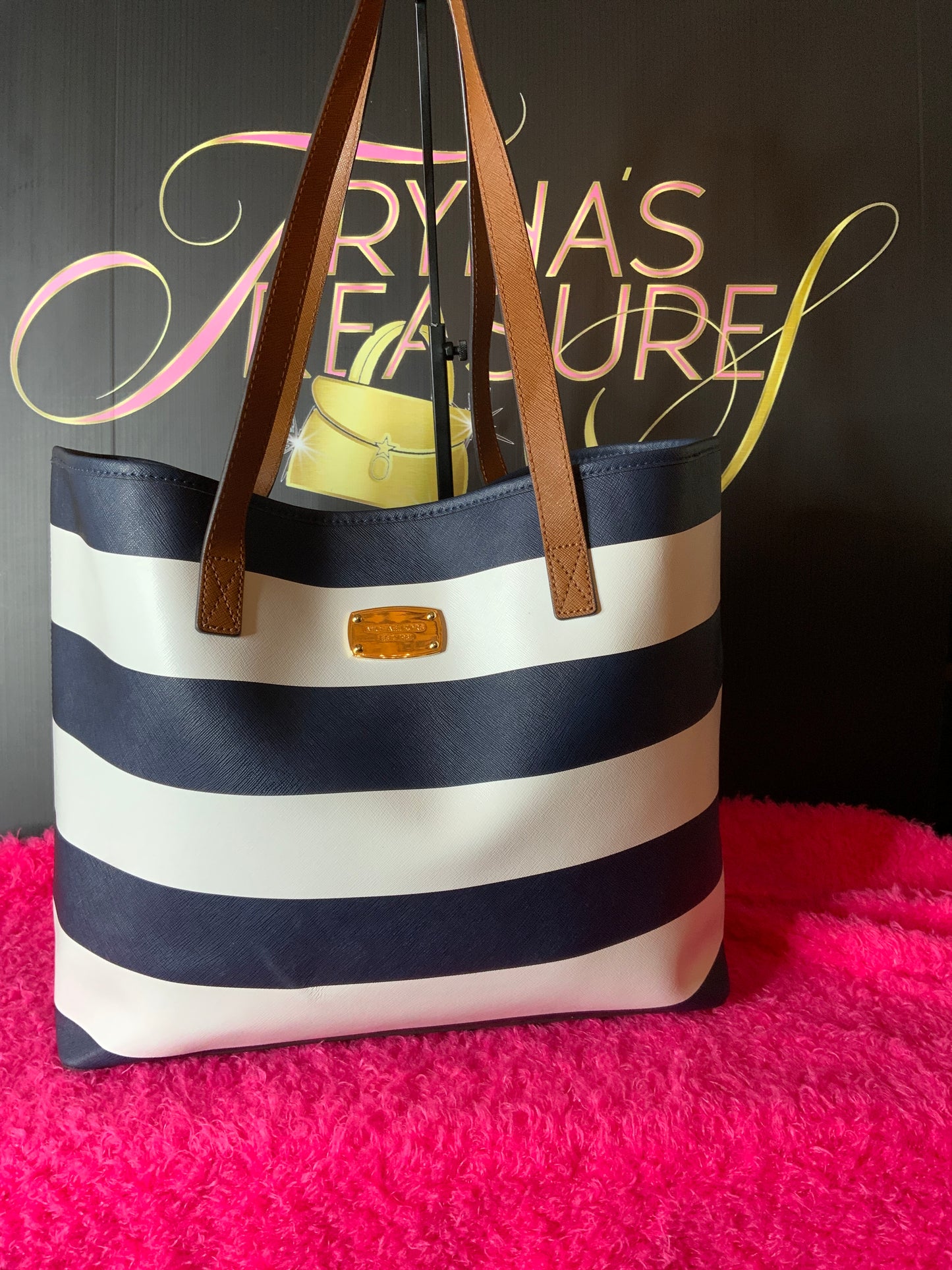 Michael Kors Striped Tote Set