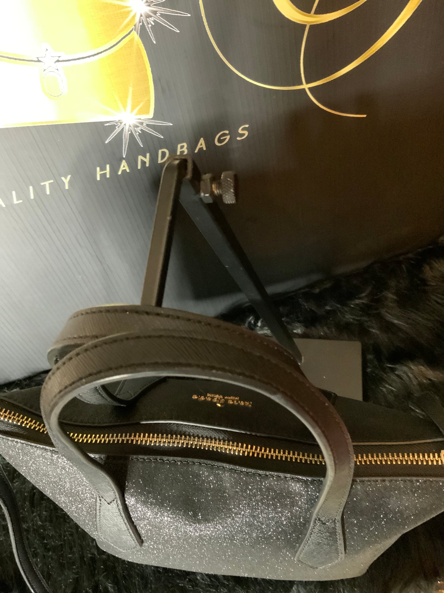 Kate Spade Black Glitter Tote