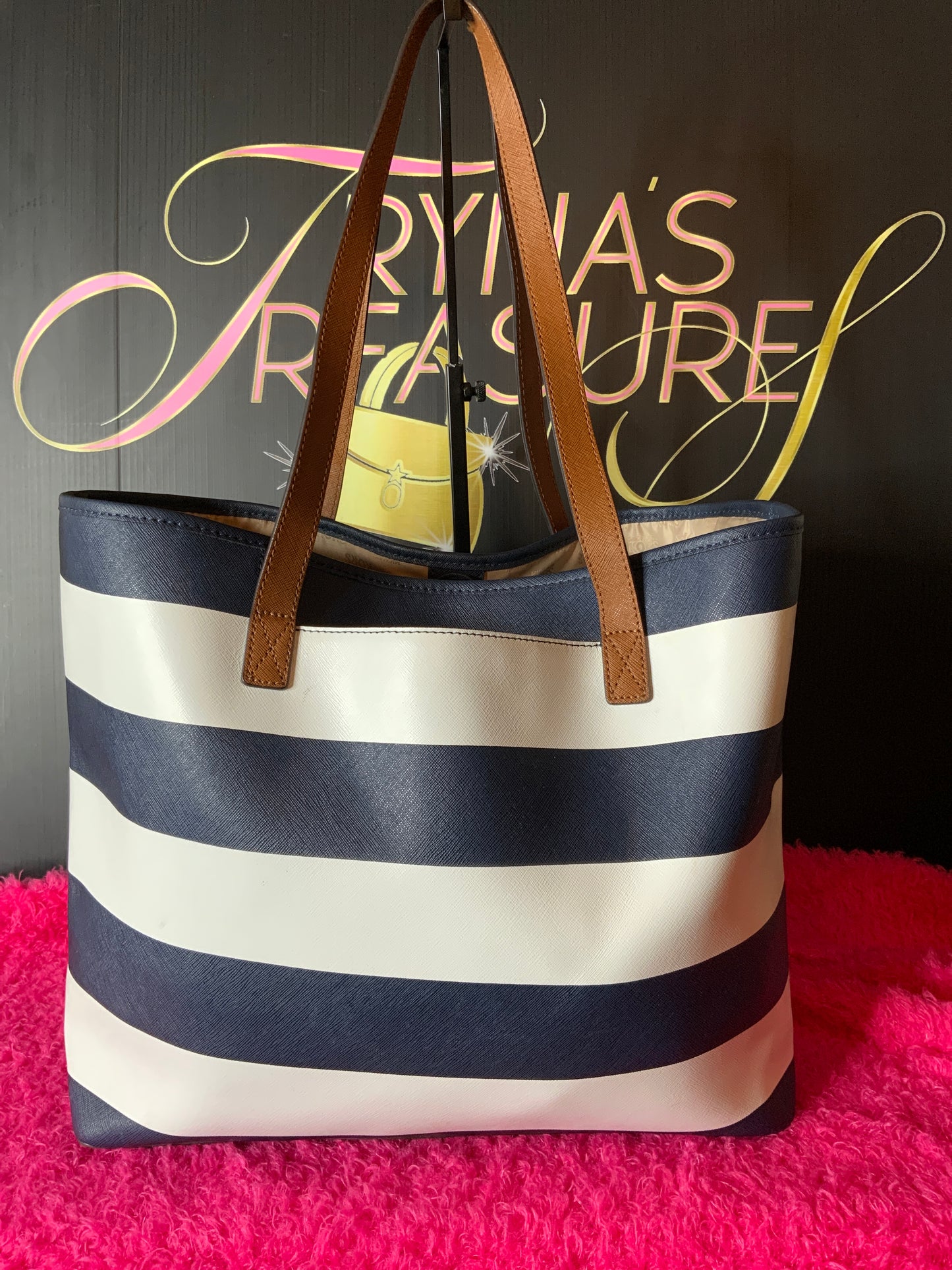 Michael Kors Striped Tote Set